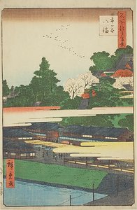 Santuario de Ichigaya Hachiman (Ichigaya Hachiman), nº 41 de la serie "Cien vistas famosas de Edo (Meisho Edo hyakkei)" de Utagawa Hiroshige