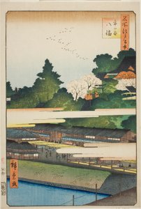 Santuario Ichigaya Hachiman, de la serie "Cien vistas famosas de Edo" de Utagawa Hiroshige