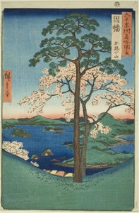 Provincia de Inaba: Karo, Koyama (Inaba, Karo Koyama), de la serie "Lugares famosos en las sesenta y tantas provincias (Rokujuyoshu meisho zue)" de Utagawa Hiroshige
