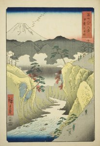 Paso de Inume en la provincia de Kai (Kai Inume toge), de la serie "Treinta y seis vistas del monte Fuji (Fuji sanjurokkei)"