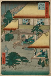 Ishibe, de la serie "Cincuenta y tres estaciones del Tokaido". de Utagawa Hiroshige