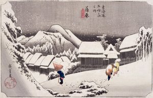 Kambara, de Cincuenta y tres estaciones en la carretera Tokaido, c.1834 de Utagawa Hiroshige