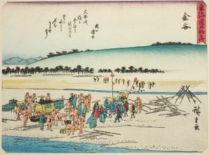 Kanaya, de la serie "Cincuenta y tres Estaciones del Tokaido" de Utagawa Hiroshige