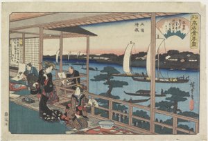 Kawachiya en Yanagibashi en Ryo_goku, c. 1835-1842 de Utagawa Hiroshige
