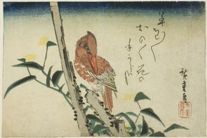 Martín pescador y flor de día de Utagawa Hiroshige
