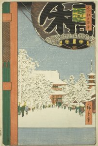Templo Kinryuzan en Asakusa (Asakusa Kinryuzan), de la serie "Cien vistas famosas de Edo (Meisho Edo hyakkei)" de Utagawa Hiroshige