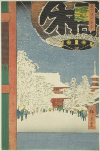 Templo Kinryuzan en Asakusa (Asakusa Kinryuzan), de la serie "Cien vistas famosas de Edo (Meisho Edo hyakkei)" de Utagawa Hiroshige