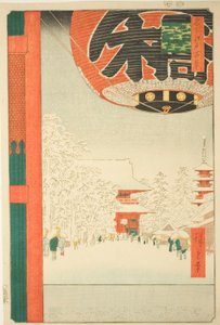 Templo Kinryuzan en Asakusa (Asakusa Kinryuzan), de la serie "Cien vistas famosas de Edo (Meisho Edo hyakkei)" de Utagawa Hiroshige