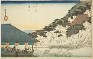 Templo Kiyomizu, de la serie "Lugares famosos en Kioto (Kyoto meisho no uchi)" de Utagawa Hiroshige