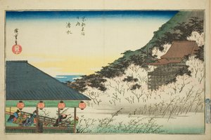 Templo Kiyomizu, de la serie "Lugares famosos en Kioto (Kyoto meisho no uchi)" de Utagawa Hiroshige