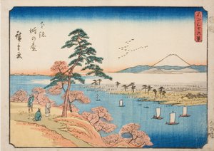 Konodai en la provincia de Shimosa (Shimosa Konodai), de la serie "Treinta y seis vistas del monte Fuji (Fuji sanjurokkei)" de Utagawa Hiroshige