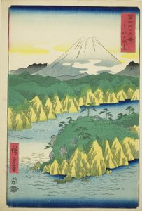 Lago en Hakone (Hakone no kosui), de la serie "Treinta y seis vistas del monte Fuji (Fuji sanjurokkei)" de Utagawa Hiroshige