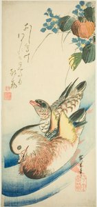 Patos mandarines de Utagawa Hiroshige