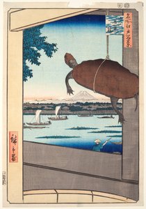 Puente Mannen, Fukagawa, de la serie "Cien vistas famosas de Edo". de Utagawa Hiroshige