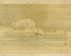 Matsuchiyama en el río Sumida de Utagawa Hiroshige