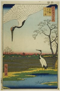 Minowa, Kanasugi, Mikawashima, de la serie "Cien vistas famosas de Edo (Meisho Edo hyakkei)" de Utagawa Hiroshige