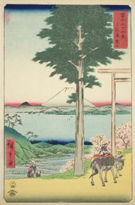 Monte Kano en la provincia de Kazusa (Kazusa Rokusozan), de la serie "Treinta y seis vistas del monte Fuji (Fuji sanjurokkei)" de Utagawa Hiroshige