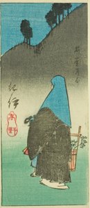 Monte Koya en la provincia de Kii (Kii, Koya), sección de la hoja no. 16 de la serie "Imágenes recortadas de las provincias (Kunizukushi harimaze zue)" de Utagawa Hiroshige