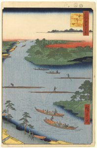 Desembocadura del Río Nakagawa, No.70 de Cien Vistas Famosas de Edo, 1857