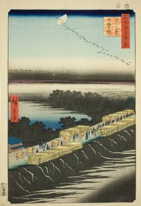 Terraplén Nihon, Yoshiwara, de la serie "Cien vistas famosas de Edo" de Utagawa Hiroshige