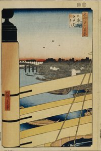 Nihonbashi y Puentes Edobashi Cien Vistas Famosas de Edo, 1856-1858
