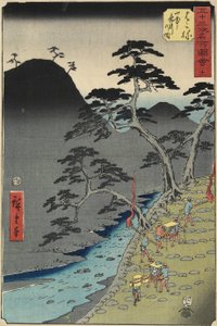 No.11 Río en la montaña Hakone de noche, julio 1855