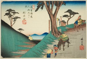 No. 17: Matsuida, de la serie "Sesenta y nueve estaciones del Kisokaido (Kisokaido rokujukyu tsugi no uchi)" de Utagawa Hiroshige