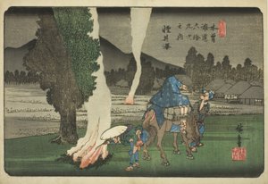 No. 19: Karuizawa, de la serie "Sesenta y nueve estaciones del Kisokaido (Kisokaido rokujukyu tsugi no uchi)" de Utagawa Hiroshige
