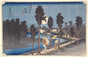 Numazu, Yellow Dusk de la serie Cincuenta y tres Estaciones del Tokaido de Utagawa Hiroshige