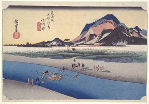 Ferry Odawara, de la serie Cincuenta y tres estaciones del T?Kaid? de Utagawa Hiroshige