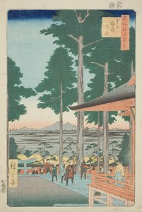 Santuario de Oji Inari (Oji Inari no yashiro), nº 18 de la serie "Cien vistas famosas de Edo (Meisho Edo hyakkei)" de Utagawa Hiroshige