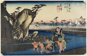 Río Okitsu en Okitsu, c. 1833