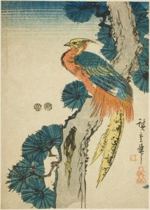 Faisán y pino de Utagawa Hiroshige
