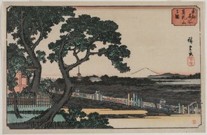 Imagen de Matsuchiyama, de la serie Lugares famosos en la capital oriental de Utagawa Hiroshige