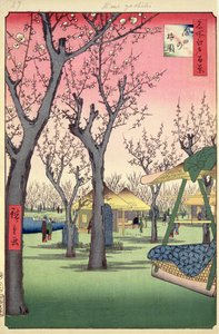 Jardín de Ciruelos, Kamata, de Cien Vistas Famosas de Edo, febrero 1857 de Utagawa Hiroshige