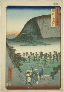 Provincia de Sanuki: Vista lejana del Monte Zozu, de la serie "Lugares famosos en las sesenta y tantas provincias" de Utagawa Hiroshige