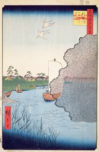 Pinos dispersos, río Tone, no.71 de Cien vistas famosas de Edo, 1856 de Utagawa Hiroshige