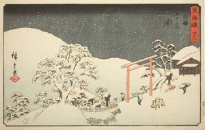 Seki—No. 48, de la serie "Cincuenta y tres estaciones del Tokaido (Tokaido gojusan tsugi)," también conocida como el Reisho Tokaido
