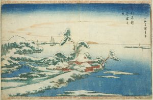 Nieve el día de Año Nuevo en Susaki (Susaki yuki no hatsuhi), de la serie "Vistas famosas de la capital oriental (Toto Meisho)" de Utagawa Hiroshige