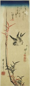 Gorrión y bambú de Utagawa Hiroshige