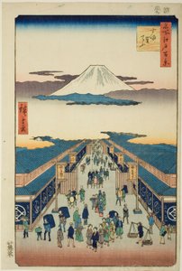 Surugacho, de la serie "Cien vistas famosas de Edo" de Utagawa Hiroshige