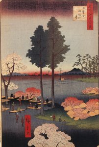 Acantilado Suwa en Nippori Cien Vistas Famosas de Edo, 1856-1858 de Utagawa Hiroshige