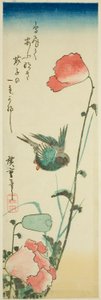 Golondrina y amapolas de Utagawa Hiroshige