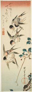 Golondrinas y Flores de Cerezo de Utagawa Hiroshige