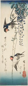 Golondrinas y Glicinas de Utagawa Hiroshige