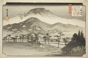 La campana vespertina en Miidera (Mii no bansho), de la serie "Ocho vistas de la provincia de Omi (Omi hakkei no uchi)"