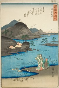 El Río de Joyas Noda en la Provincia de Mutsu (Mutsu Noda), de la serie "Seis Ríos de Joyas en las Varias Provincias (Shokoku Mu Tamagawa)" de Utagawa Hiroshige
