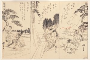 El río joya de Noda en Mutsu; El río joya de Koya en Kii; El río joya de Toi, 1838-43