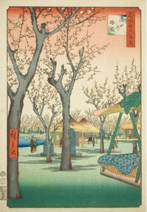 El huerto de ciruelos de Kamata (Kamata no umezono), nº 27 de la serie "Cien vistas famosas de Edo (Meisho Edo hyakkei)".