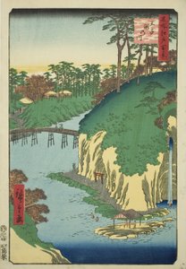 El Río de las Cascadas en Oji (Oji Takinogawa), de la serie "Cien Vistas Famosas de Edo (Meisho Edo hyakkei)"